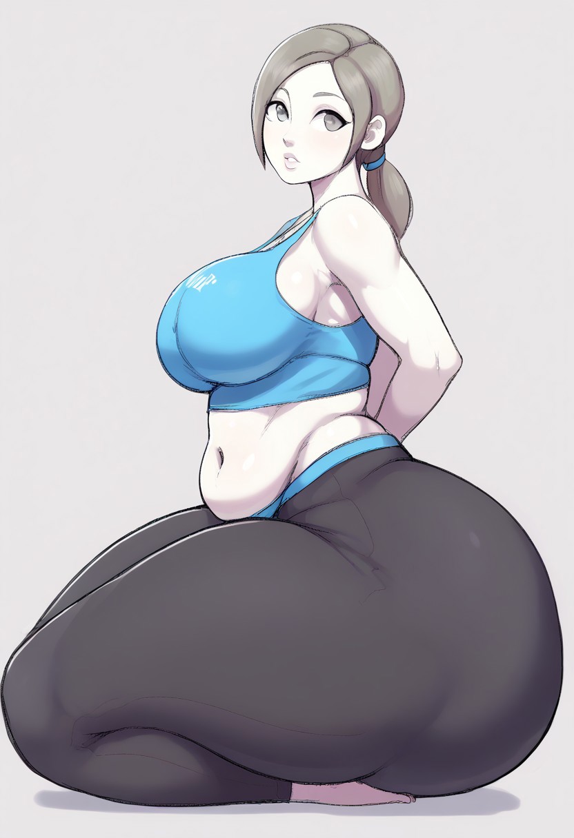 ai_generated big_ass big_breasts bottom_heavy chubby gigantic_ass gvukub huge_ass nintendo plump thick_thighs wii_fit wii_fit_trainer