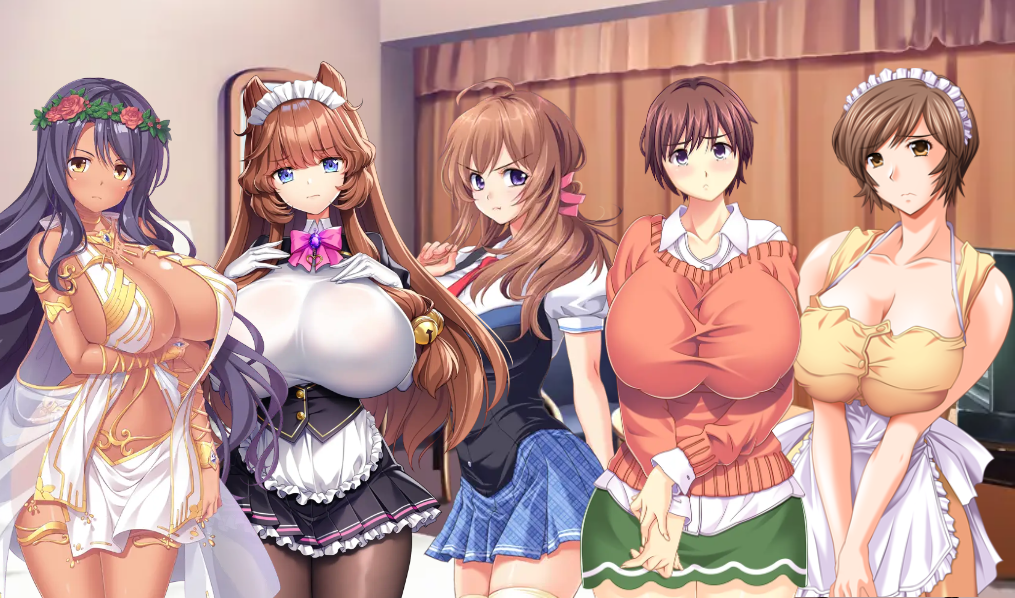 5girls abel_howlicia argument bed before_blowjob before_cum before_paizuri before_sex breasts cleavage clothed_female curtains demigoddess fight fukunaga_koharu gigantic_breasts hotel hotel_room huge_breasts hyper_breasts inami_mashiro kyonyuu_reijou_mc_gakuen large_breasts madellie_parnepoli maid maid_headdress maid_uniform massive_breasts motto!_haramase!_honoo_no_oppai_isekai_oppai_maid_gakuen! motto!_haramase!_honoo_no_oppai_isekai_oppai_meido_gakuen! necktie nonomiya_momoko saimin_class school_uniform schoolgirl schoolgirl_uniform sex_open_world_e_youkoso! shimai_tsuma_3 television werewolf_girl wolf_ears