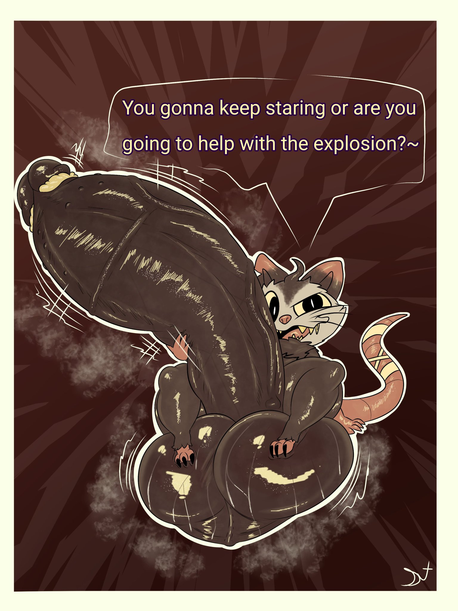 1boy, anthro, balls, balls bigger than head, bfad, big balls, big penis, black eyes, brown skin, femboy, fortnite, furry, gay, hand on penis, hi res, highres, huge balls, huge cock, hyper balls, hyper penis, large penis, legs apart, legs held open, long penis, looking at viewer, male, male only, non-human, non-human only, open mouth, penis, penis longer than legs, plushgl1x, plushtrapboyuwu, rat, rat tail, sharp nails, sharp teeth, skillet, skillet (fortnite), small but hung, smegma, smile, solo, steam, sweat, sweaty balls, tagme, tail, text, thick thighs, vein, veiny penis, white pupils