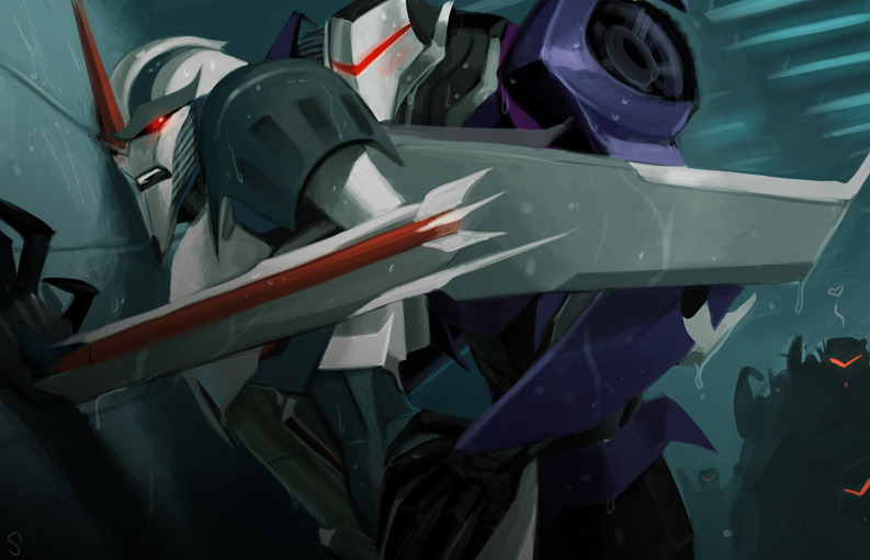 2boys against_wall drone male male_only robot starscream transformers transformers_prime vehicon yaoi