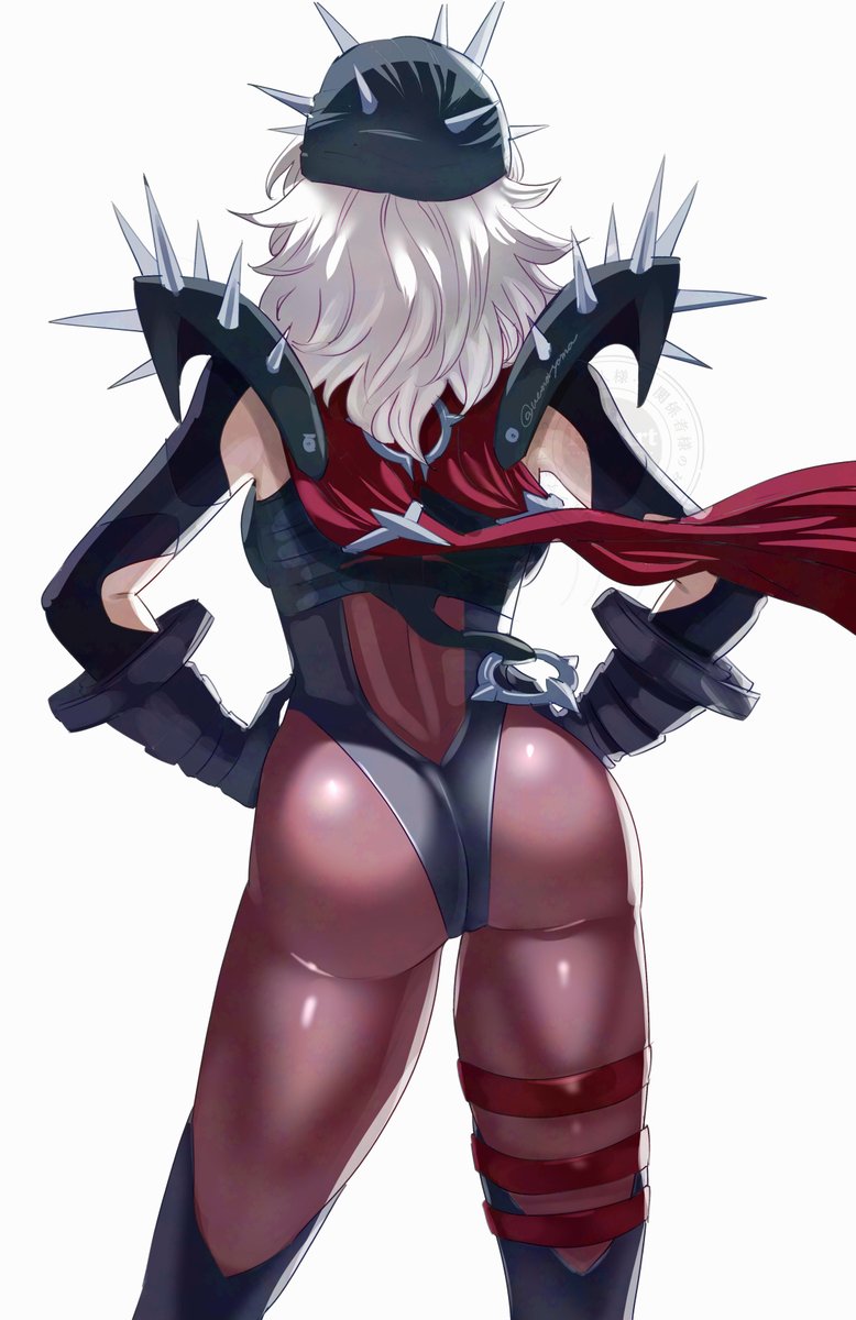 1girls alternate_costume ass ass_focus backboob bandana bodysuit breasts cape female female_only from_behind gloves invisible_woman invisible_woman_(marvel_rivals) leotard long_hair malice_(marvel) marvel marvel_rivals medium_breasts solo standing sue_storm uenoryoma white_hair