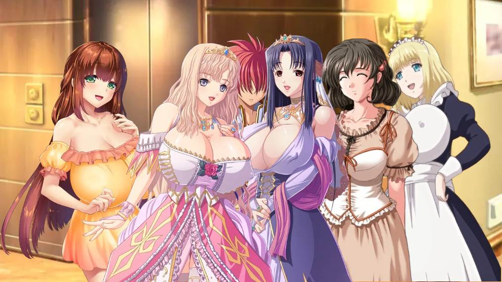 1boy 1boy5girls 5girls alisa_(katainaka_ni_totsui_de_kita_russia_musume_to_h_shimakuru_ohanashi) anata_to_mita_sakura bare_shoulders breasts cleavage edited_image elevator game_cg gigantic_breasts harem hotel huge_breasts hyper_breasts katainaka_ni_totsui_de_kita_russia_musume_to_h_shimakuru_ohanashi kyonyuu_fantasy kyonyuu_fantasy_gaiden kyonyuu_fantasy_gaiden_2 large_breasts luceria_von_diamante maid_apron maid_headdress maid_uniform maou_ga_gendai_sekai_ni_tensei_shitara_oppai_o_medenakute_wa_naranaku_natta_ken married_woman massive_breasts mature_female queen rokusaanu_do_dejiiru ryuuto_henge sawaki_aiko tiara yawato_iroha