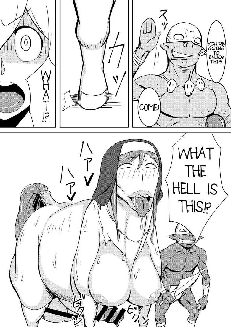 2boys 2futas :>= ahegao ahegao_face big_ass big_breasts big_penis big_testicles blush bodily_fluids buttplug buttplug_in_ass buttplug_tail censor_bar censored comic comic_page corruption dialogue dorse drooling english english_text english_translation erection goblin grayscale hooves horny in_heat large_ass large_breasts large_penis large_testicles legwear looking_at_each_other looking_pleasured manga manga_page monochrome nikujuu_uc nun nun_hat open_mouth original original_character pointless_censoring precum queen's_stallion ripped_clothing saliva saliva_drip shocked shocked_expression shocked_face speech_bubble sword text thick_thighs tongue tongue_out translated