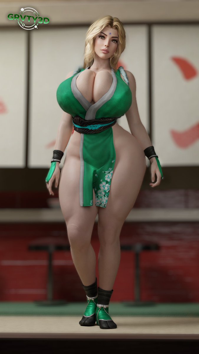 1girls 3:4 3d big_breasts blonde_hair breasts brown_eyes cosplay curvaceous curvy curvy_female curvy_figure fatal_fury female female_only grvty3d huge_breasts king_of_fighters large_breasts mai_shiranui mai_shiranui_(cosplay) muscular muscular_female naruto thick_thighs tsunade