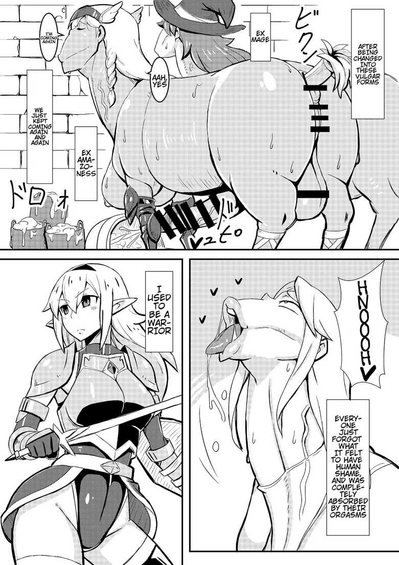 1girl 2017 3futas :>= after_transformation ahegao anus armor back_view backsack before_and_after big_ass big_breasts big_penis big_testicles bodily_fluids braided_hair buttplug buttplug_in_ass buttplug_tail censored closed_eyes comic comic_page corruption cum cum_bucket cum_in_bucket cumming dark-skinned_futanari dialogue dorse drooling elf elf_ears elf_girl english english_text english_translation eyes_rolling_back female from_behind full-package_futanari futanari grayscale horny implied_transformation in_heat large_ass large_breasts large_penis large_testicles legwear lips long_hair looking_pleasured manga manga_page milking mind_break monochrome multiple_futa nikujuu_uc open_mouth orgasm original original_character pointless_censoring pussy queen's_stallion saliva saliva_drip sequence speech_bubble sweat sweating sword testicles text text_box thick_thighs tongue tongue_out transformation translated vagina veiny_neck veiny_penis witch_hat