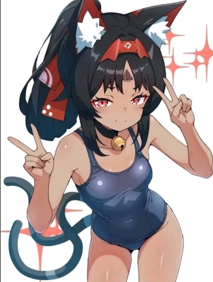 cat ears, cat girl, cat tail, catgirl, clothed, cute, furry, light skin, light-skinned female, nekomiya mana, suggestive, suggestive look, zenless zone zero