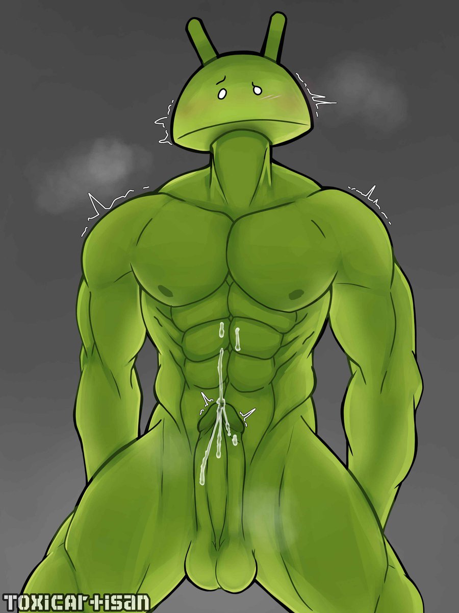 android (os), artisantoxic, bara, big cock, big dick, big penis, boner, bugdroid, cock, cum, cumming, daddy, dick, erection, huge cock, humanized, male, male only, muscular, muscular male, non-human, non-human only, penis, solo, thick cock, thick dick, thick penis, toony, toony face