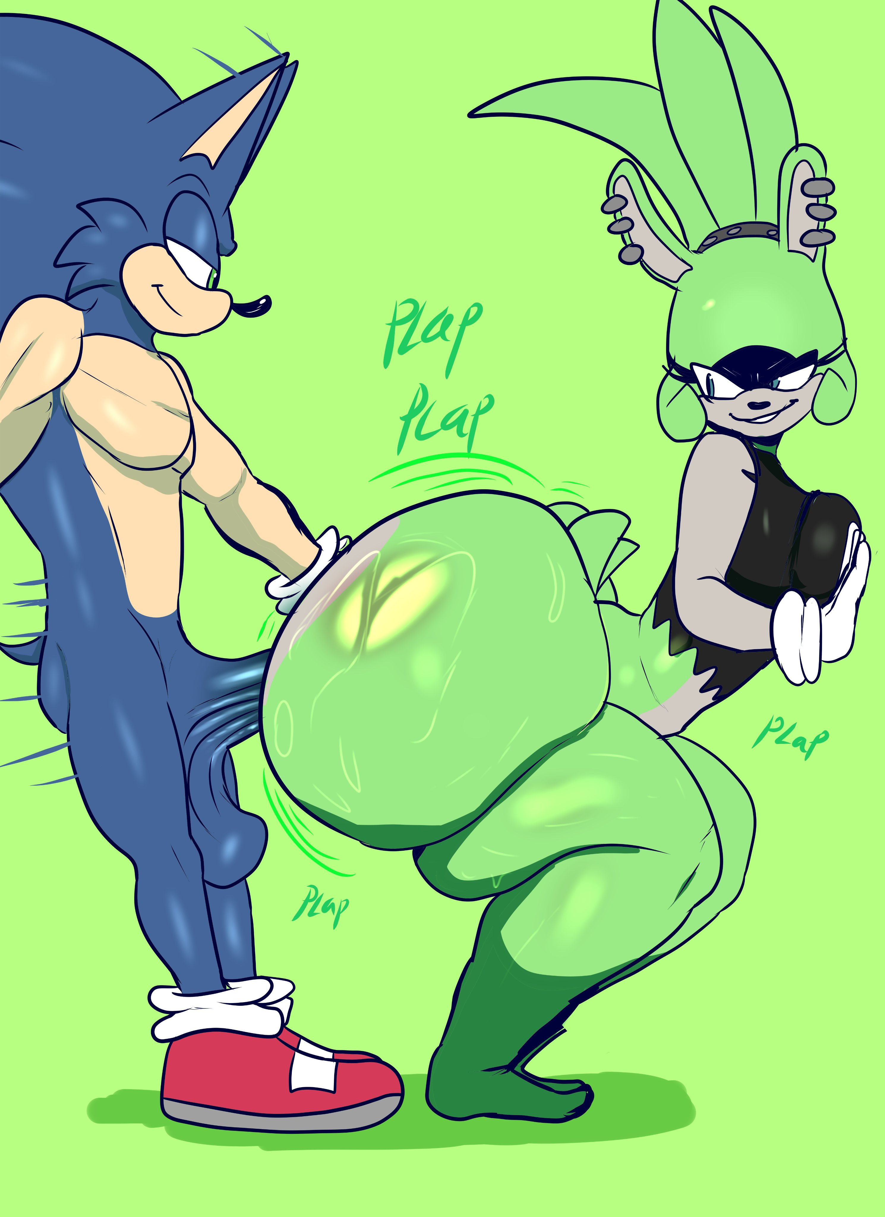 1boy, 1girls, anthro, anthro on anthro, ass, balls, big ass, blue balls, blue body, blue eyes, blue fur, blue penis, bottomless, clothed, clothing, cock, erection, eulipotyphlan, female, footwear, fur, gloves, green body, green eyes, green fur, handwear and footwear only, hedgehog, huge ass, huge butt, idw publishing, looking at partner, looking back, male, male/female, mammal, massive ass, penetration, penis, plap, red shoes, sega, sex, shirt, sonic (series), sonic the hedgehog, sonic the hedgehog (comics), sonic the hedgehog (series), straight, surge the tenrec, susknuckles, tenrec, white gloves