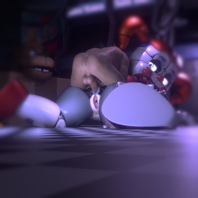 3d, anal, baby (fnafsl), circus baby, circus baby (fnaf), circus baby (original), clown, clown girl, duo, five nights at freddy's, five nights at freddy's: sister location, green eyes, human, jinx1919, larger female, pussy, robot, robot girl, straight