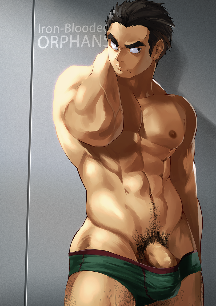 1boy 8_(yamalu) abs akihiro_altland bara black_eyes black_hair body_hair bulge dick_root erection erection_pushing_underwear erection_under_clothes green_underwear gundam hairy_legs hand_on_neck human human_only looking_away male male_nipples male_only male_pubic_hair manly masculine muscle muscles muscular muscular_male pants_removed penis penis_in_underwear penis_peek penis_under_clothes pose posing semi-erect shirt_removed six_pack smooth_penis smooth_skinned_male solo solo_focus solo_male standing topless underwear underwear_only undressing veiny_muscles