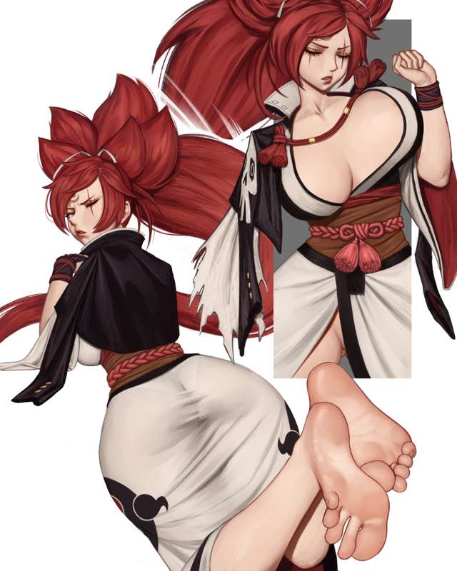 2d, baiken, daek64, feet, guilty gear, guilty gear strive, tagme
