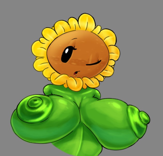 1girls, anthro, anthrofied, ass, breasts, breasts out, electronic arts, female, flora fauna, looking at viewer, mapuliart, plant, plant humanoid, plantie, plants vs zombies, plants vs. zombies, popcap games, sunflower (pvz), tagme, thick thighs, video game character, video games, wink, winking at viewer