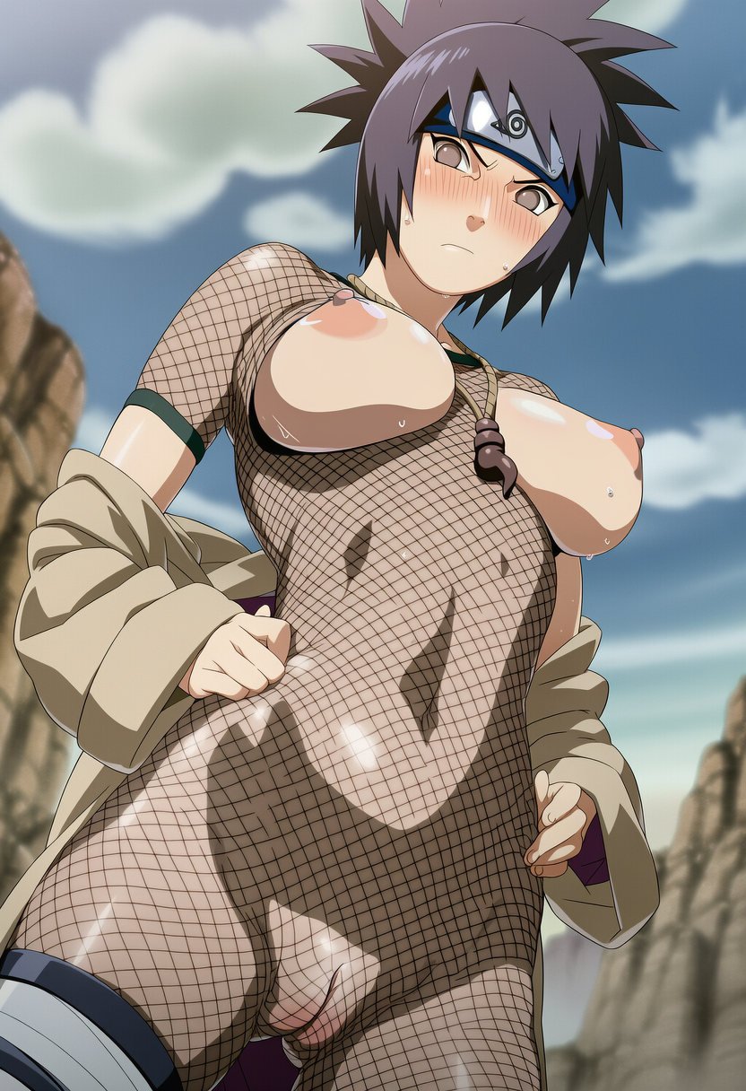1girls ai_generated bare_shoulders barely_clothed bodysuit breasts breasts_out bust cleavage female female_only forehead_protector functionally_nude hand_on_hip headband high_resolution inviting inviting_to_sex konohagakure_symbol kunoichi leotard light-skinned_female light_skin mature mature_female mitarashi_anko naruto naruto_(series) naruto_shippuden ninja nipples no_bra no_panties off_shoulder offering offering_to_viewer open_clothes oppai pendant pink_nipples pinup ponytail presenting presenting_breasts revealing_clothes sagging_breasts solo solo_focus tied_hair torn_clothing trenchcoat uncensored undressing visible_nipples voluptuous wardrobe_malfunction