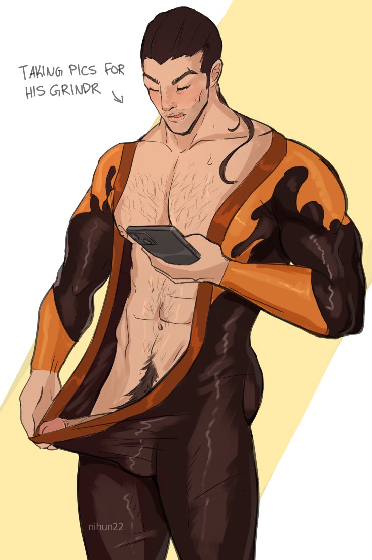 1boy, big cock, big dick, big penis, boner, cock, dick, dispatch (game), erection, flambae, gay, holding phone, huge cock, male, male only, muscular, muscular male, nihun, penis, phone, solo, taking picture, thick cock, thick dick, thick penis