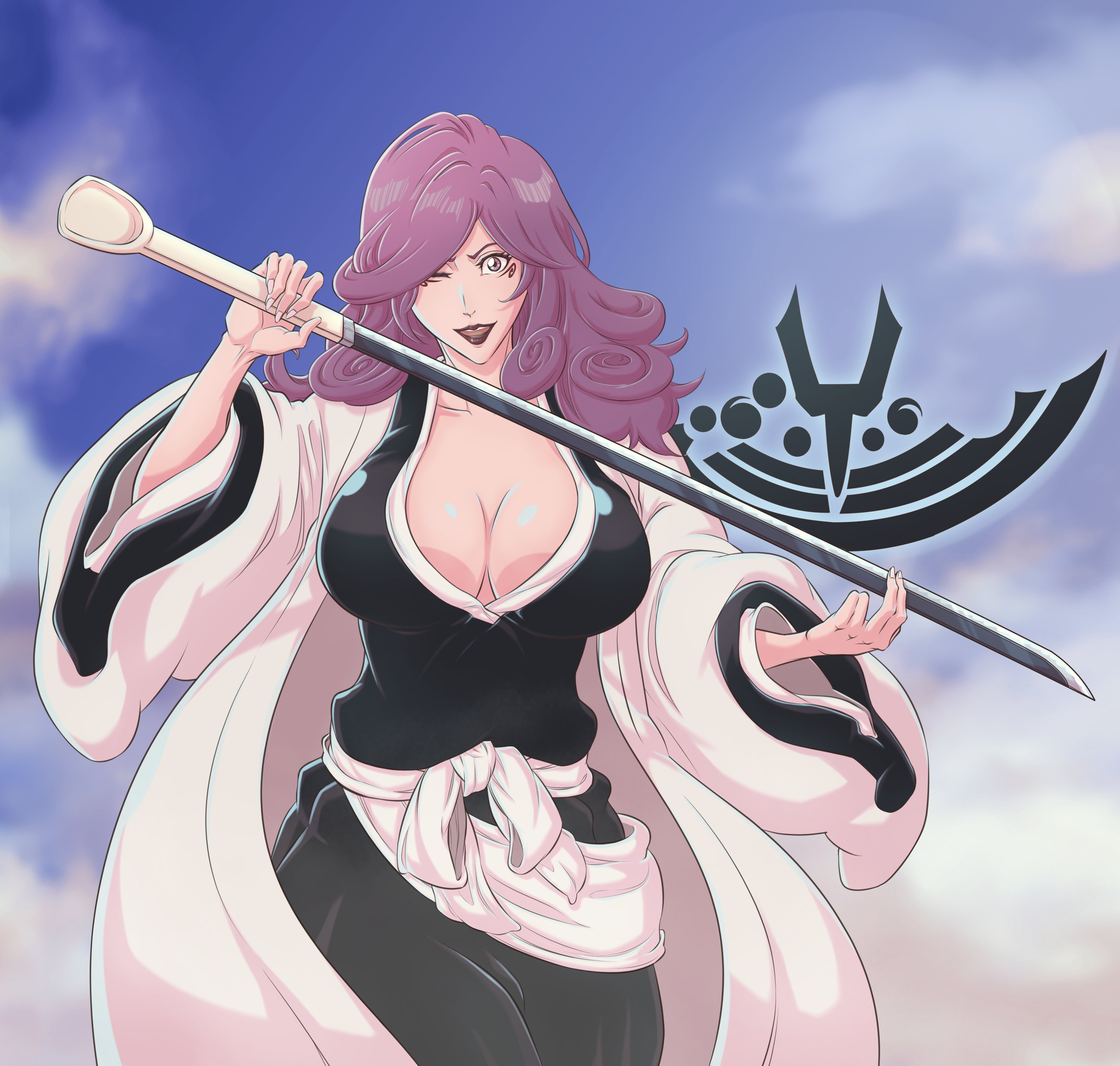 1girls, bleach, hikifune kirio, milf, purple hair, sonzhondaya, soul reaper
