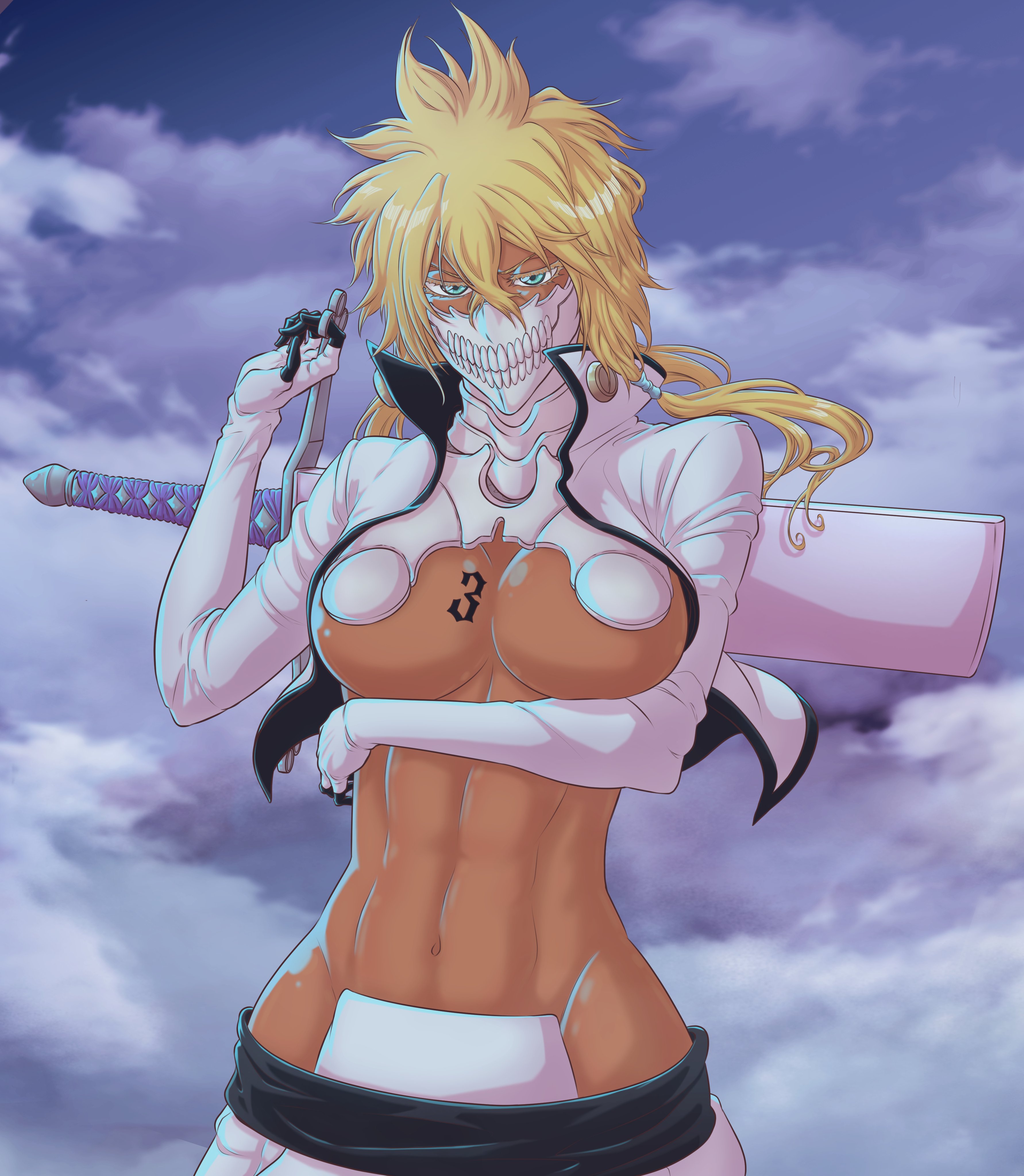 1girls, bleach, blonde hair, dark-skinned female, sonzhondaya, tia harribel