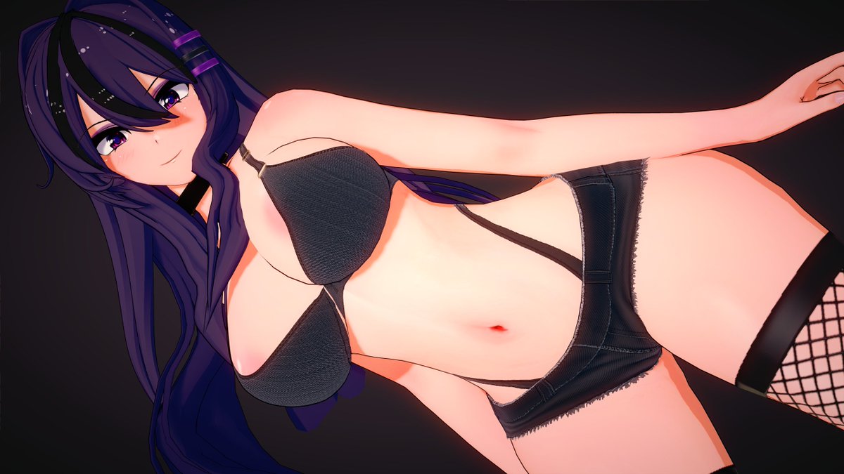 1girls, doki doki literature club, koikatsu, mashirosolera, underwear, yuri (doki doki literature club)