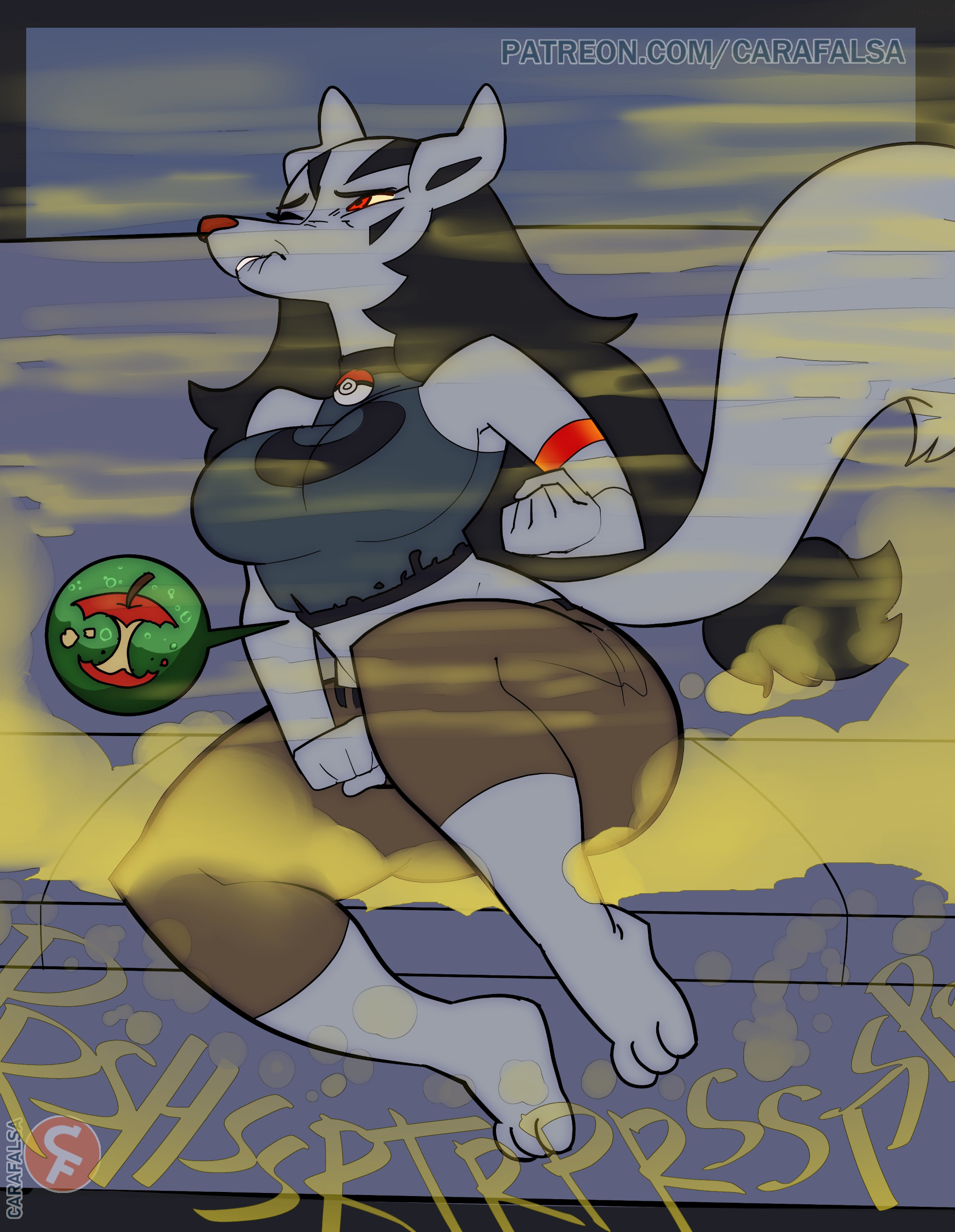 1girls, anthro, anthro female, anthro only, brap, carafalsa, fart, fart cloud, fart everywhere, fart fetish, farting, female, female only, furry, furry female, furry only, game freak, leg up, mightyena, nintendo, passing gas, pokemon, ripping ass, wolf, wolf ears, wolf girl, wolf humanoid, wolf tail, yellow sclera