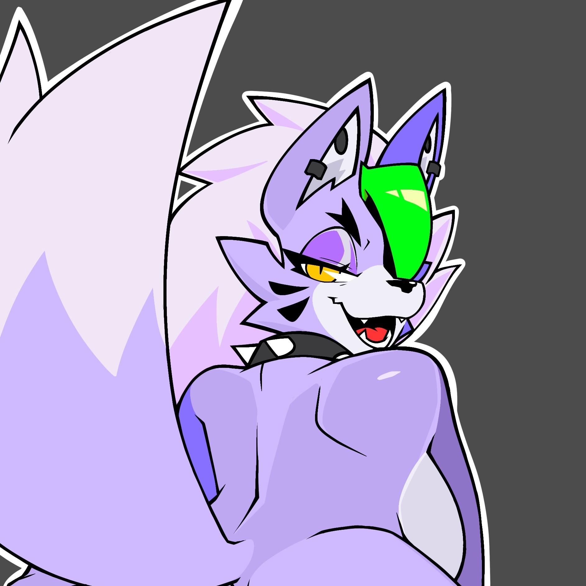 1girls, backboob, breasts, censored, female, five nights at freddy's, fnaf, furry, looking at viewer, looking back at viewer, roxanne wolf (fnaf), ryuuuk1, solo, solo female
