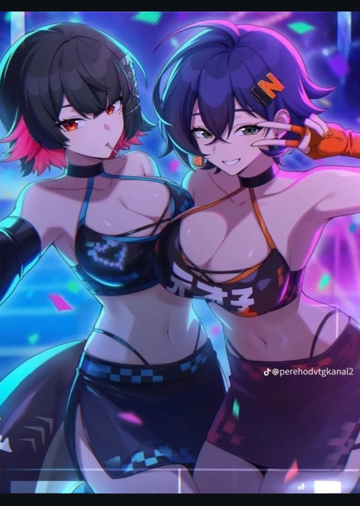 2girls, belle (zenless zone zero), big breasts, clothed, curvy, ellen joe, tagme, zenless zone zero