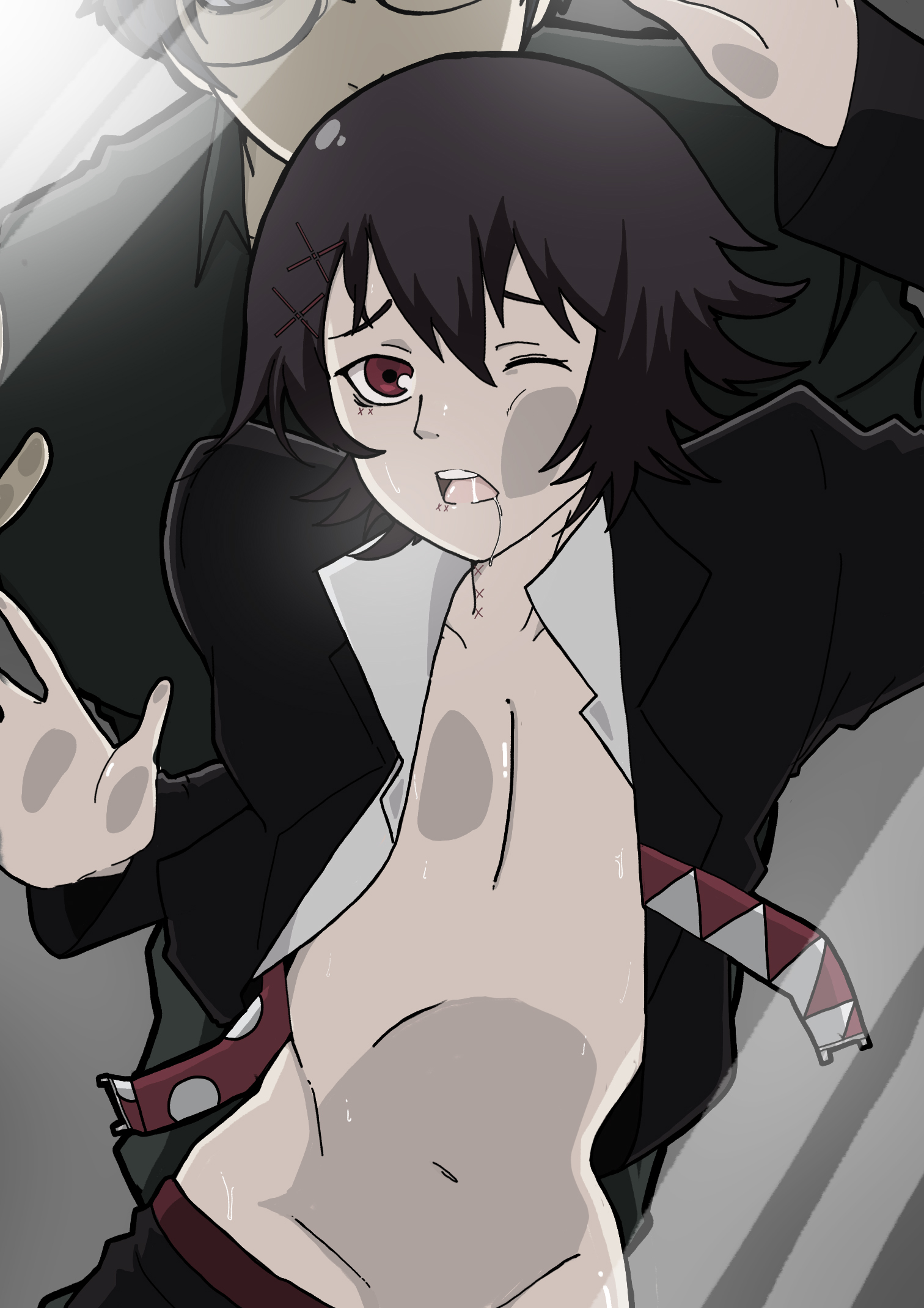 ahe gao, gay, juuzou suzuya, male, male only, mark gavatino, penis, sex, soft color, tagme, tokyo ghoul, trap, yaoi