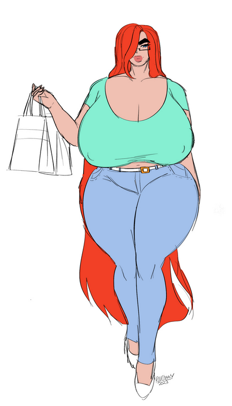 big breasts hair huge hyper owlizard redheadchan