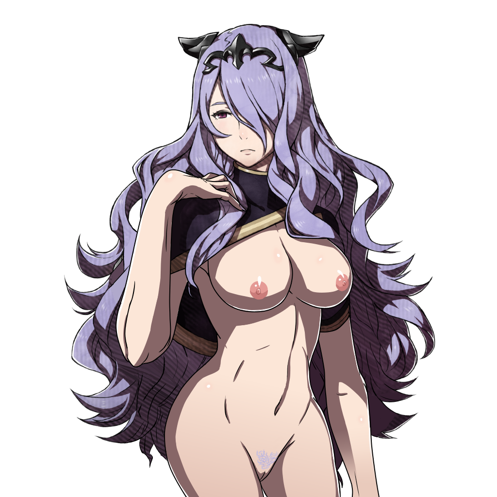 1girls big_breasts camilla_(fire_emblem) edit female_pubic_hair fire_emblem fire_emblem_fates horns long_hair nintendo nipples nude nude_edit nude_female nude_filter one_eye_covered pubic_hair purple_hair pussy revision samuraijam34 solo solo_female very_long_hair wavy_hair