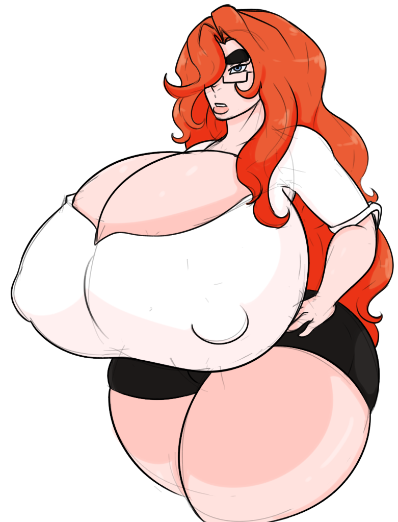 big_ass big_breasts giant_breasts glasses owlizard red_hair redheadchan