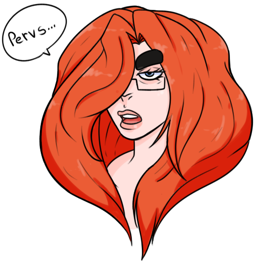 nerd nerdy_female owlizard red_hair redheadchan thick_eyebrows transparent_background