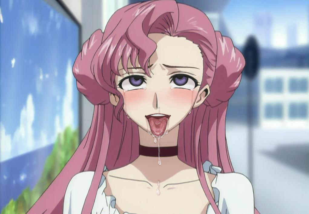 1girls, ahe gao, ahegao, code geass, drooling, euphemia li britannia, female, pink hair, tagme