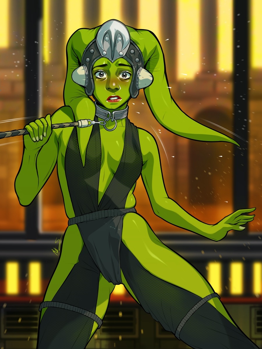 1girls, alien, alien girl, blush, brown eyes, chain leash, chained, cleavage, collar, dancer, dancer outfit, female, female only, femsub, green skin, harem girl, harem outfit, headwear, leash pull, lips, lipstick, looking at viewer, medium breasts, msperoni, oola, red lipstick, return of the jedi, sad, slave, slave alien girl, slave collar, slave girl, slave outfit, slender body, spread legs, standing, star wars, submissive female, teeth, triplexmile, twi'lek