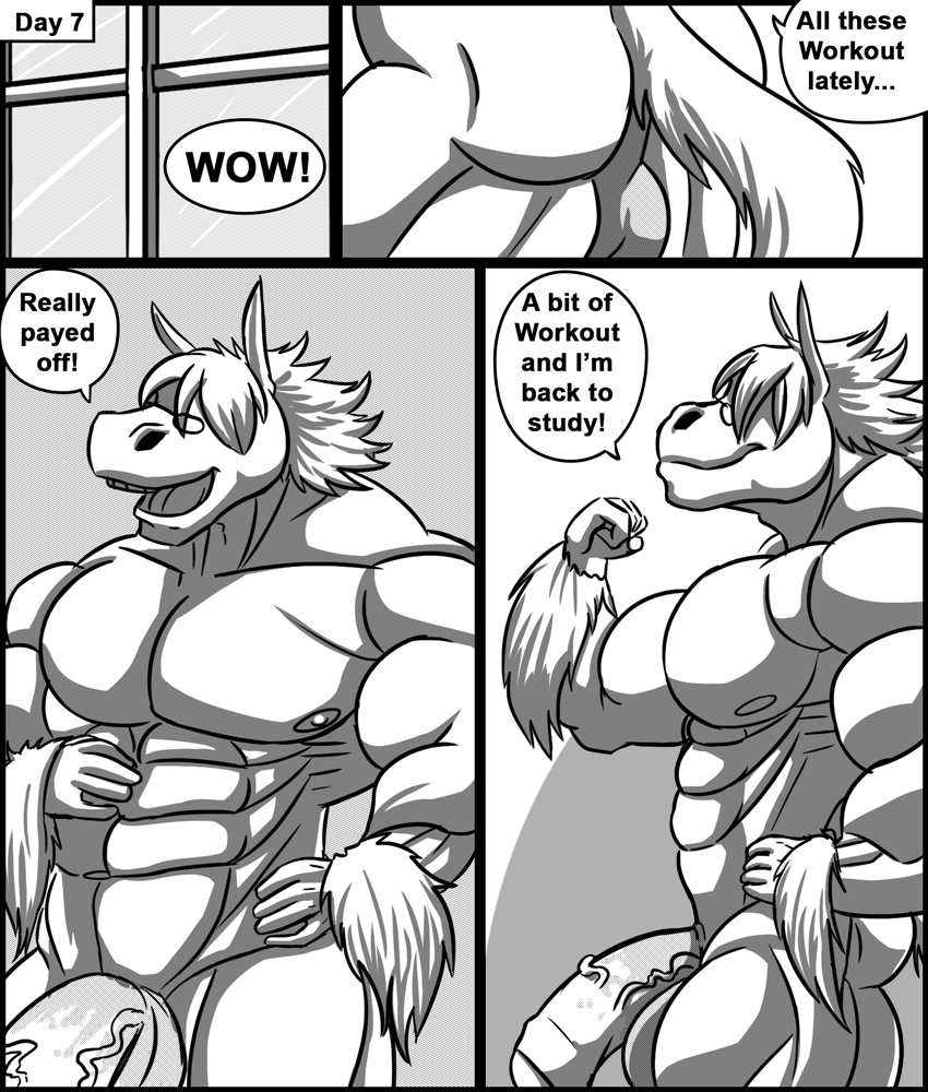 abs animal_genitalia anthro ass balls belly biceps big_biceps big_penis blush bondage bottomless clothed clothing comic cumulus_(character) deadanthro dialogue english_text equine erection eyewear flexing front_view glasses hair hand_on_chest hand_on_hip hi_res horse huge_cock humanoid_penis hyper hyper_muscles male male_only mammal manly mature_male muscular muscular_male nipples nude open_mouth partially_retracted_foreskin pecs penis pose rear_view side_view simple_background solo standing sweat teeth text thick_penis tongue topless towel uncut vein veiny_penis window wolfthings