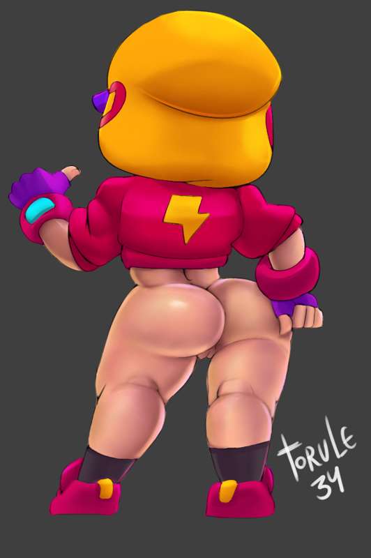 anus, back view, big ass, brawl stars, max (brawl stars), streetwear max, torule34