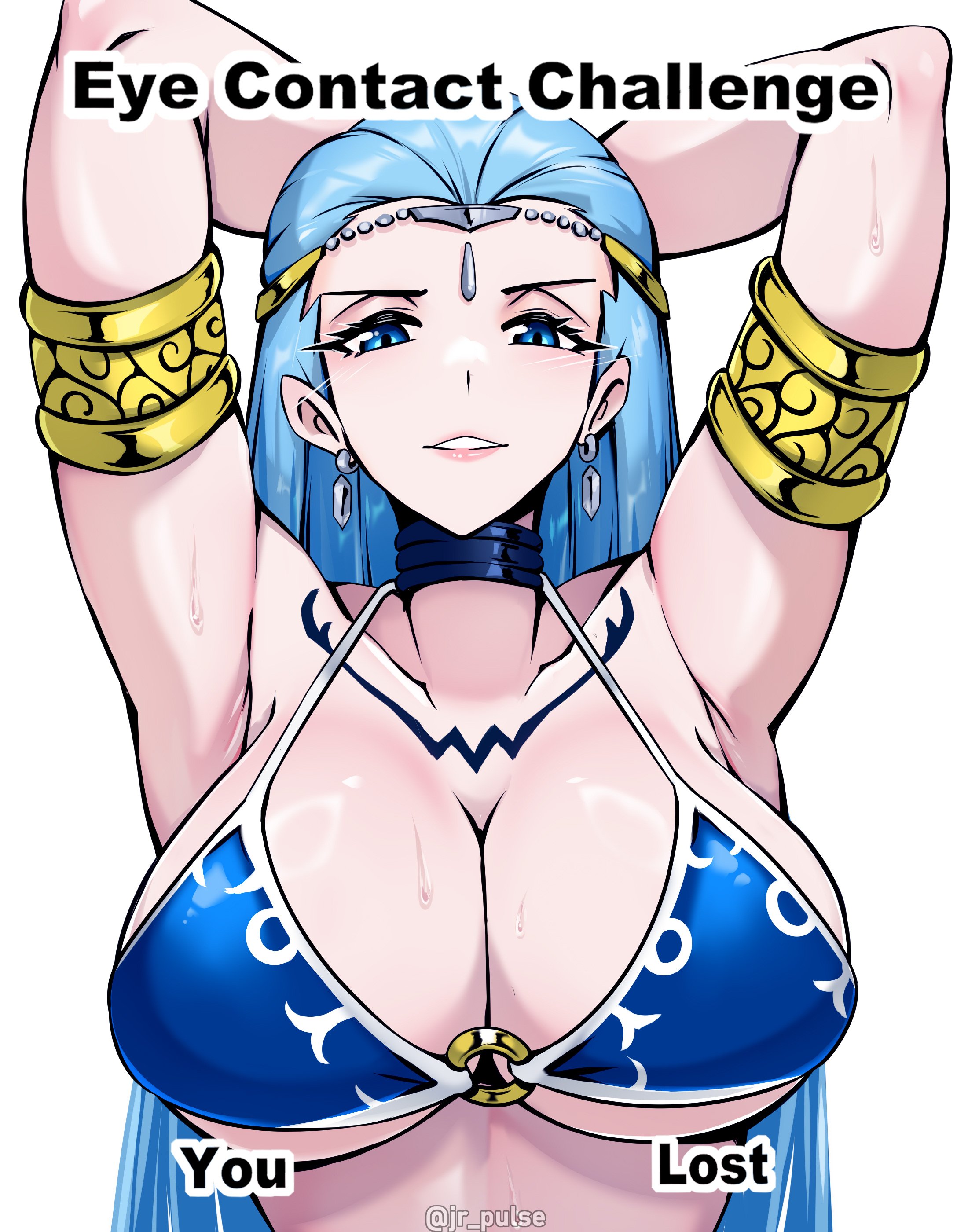 1girls, 2025, aquarius (fairy tail), big breasts, blue eyes, blue hair, blue-haired female, bra, cleavage, fairy tail, huge breasts, jrpuls3, solo, solo female, tagme