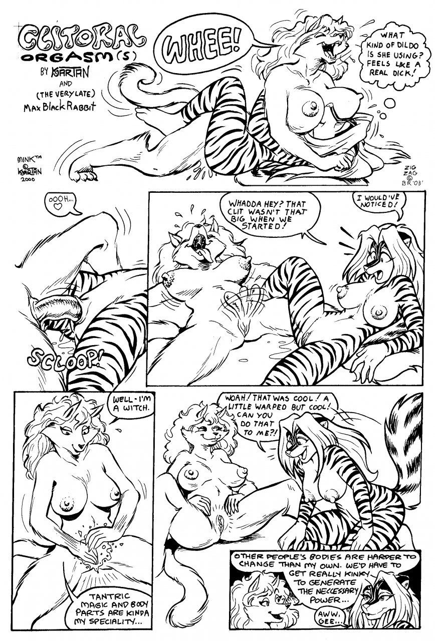 ! ... 2000 :3 ? animal_genitalia anthro bedroom_eyes big_clitoris black_and_white black_nose breasts canine clitoris closed_eyes comic dialogue duo english_text fangs feline female fox hair half-closed_eyes heart hybrid looking_down lying mammal max_blackrabbit missionary_position monochrome navel nipples nude on_back open_mouth penetration pseudo-penis pussy pussy_juice seductive sex simple_background skunk smile speech_bubble spread_legs spreading surprised text tiger tongue tongue_out traditional_media_(artwork) vaginal_penetration watermark white_background yuri zig_zag
