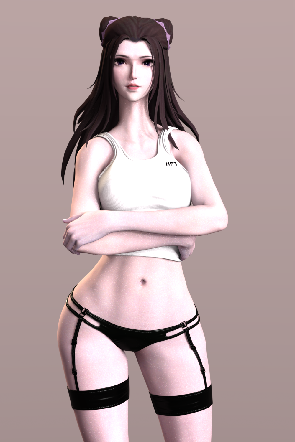 1girls 3d aniroxas black_panties daz_studio douluo_dalu female garter_straps panties shirt_and_panties solo zhu_zhuqing_(douluo_dalu)