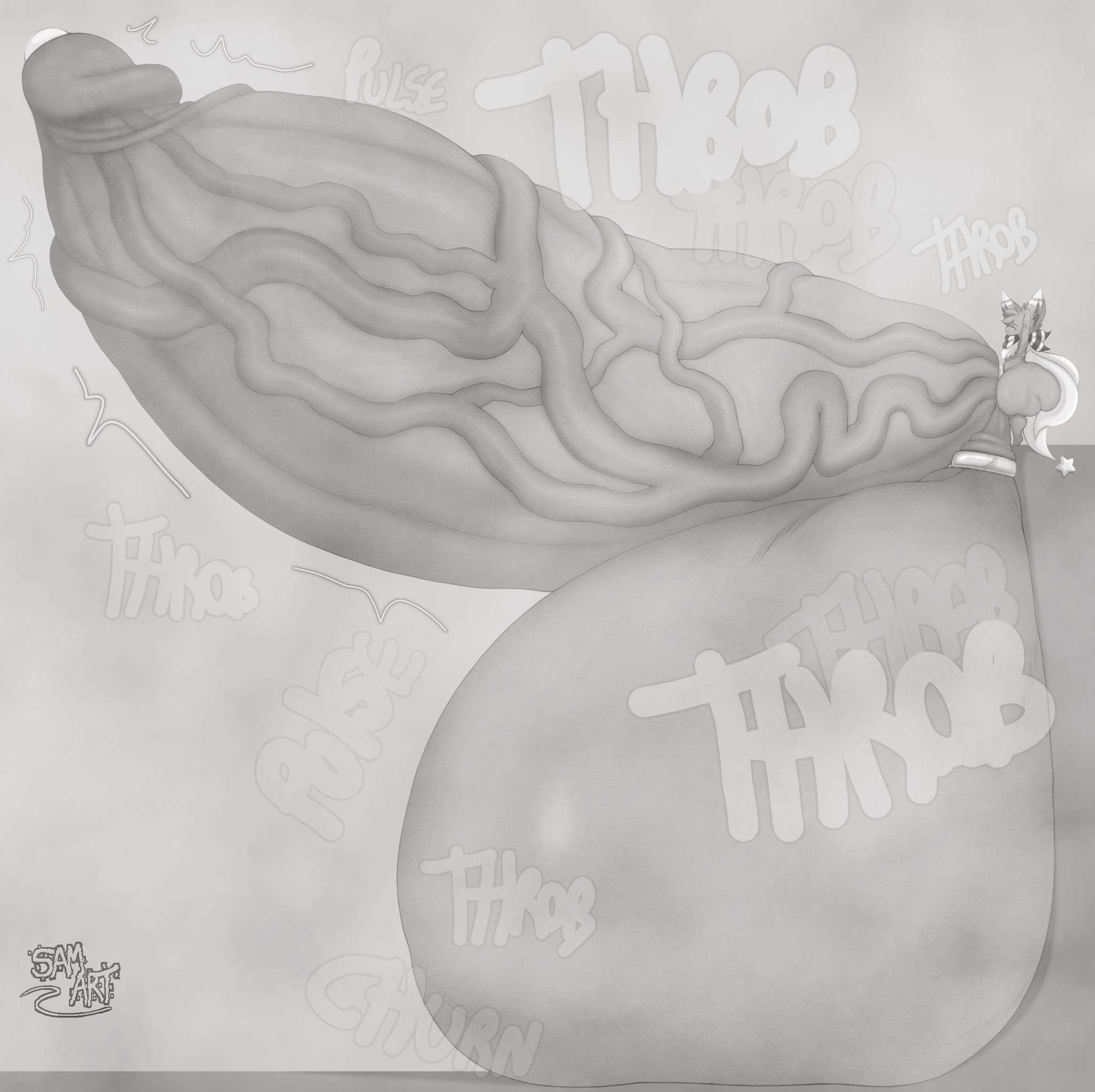 ass, balls, big ass, edging, femboy, hyper, hyper balls, hyper genitalia, hyper penis, hyper testicles, hyper throb, male, nude, penis, ring on balls, samueld59, sketch, solo, testicles, text, throbbing, throbbing penis, vein, veiny penis