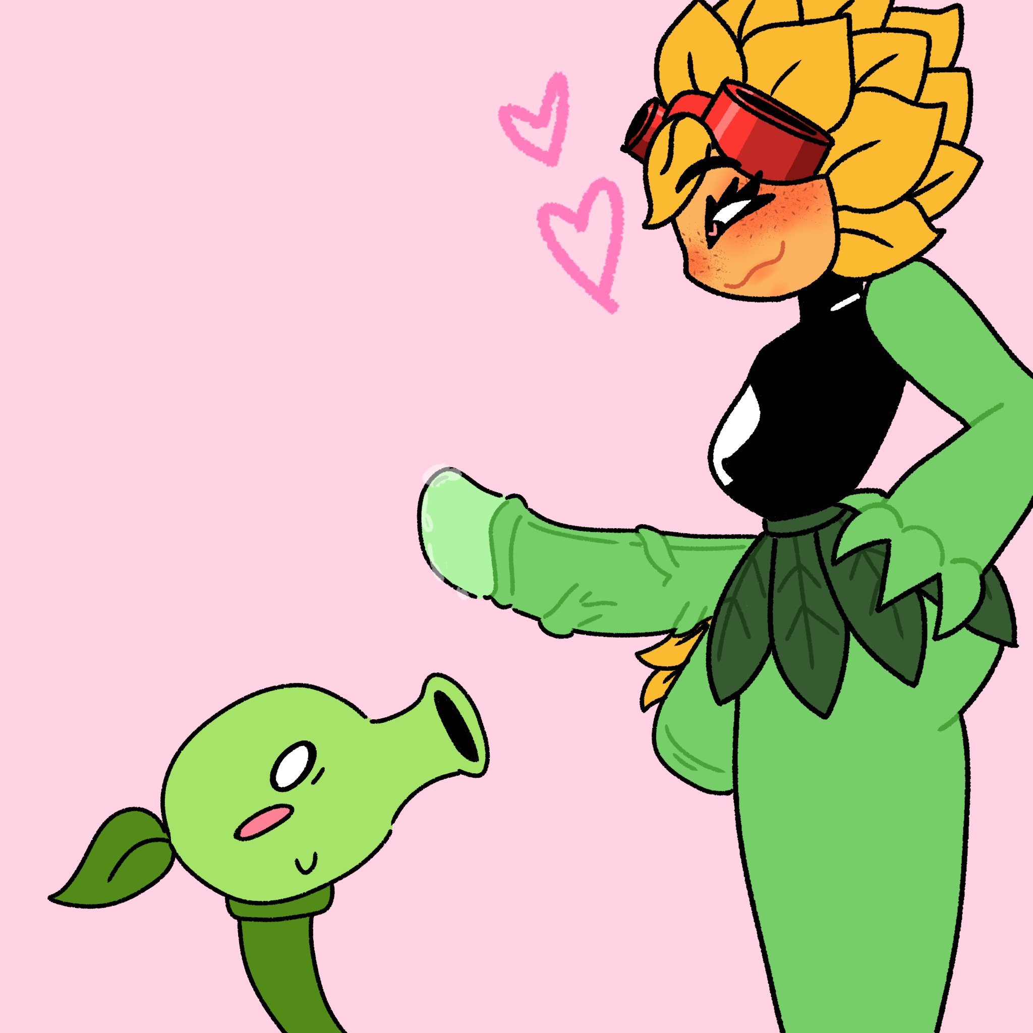 1girls, anthro, anthrofied, ass, ass focus, big breasts, breasts, cum, female, flora fauna, freckles, futanari, peashooter (pvz), plant, plant girl, plant humanoid, plantie, plants vs zombies, plants vs. zombies, popcap games, precum, solar flare (pvz), sunflower (pvz), sweat