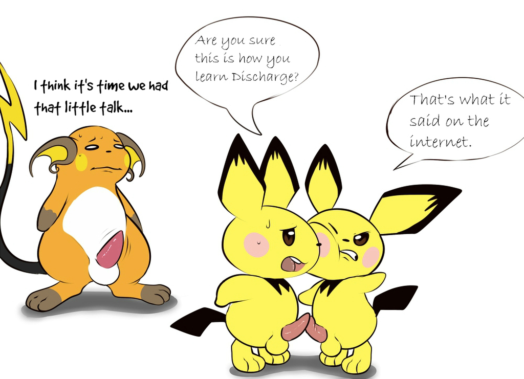 3boys brown_eyes erection eroborus furry gay male male_only nintendo one_closed_eye open_mouth penis penises_touching pichu pokemon pokemon_(species) raichu rodent standing sweat tail testicles text video_games white_background