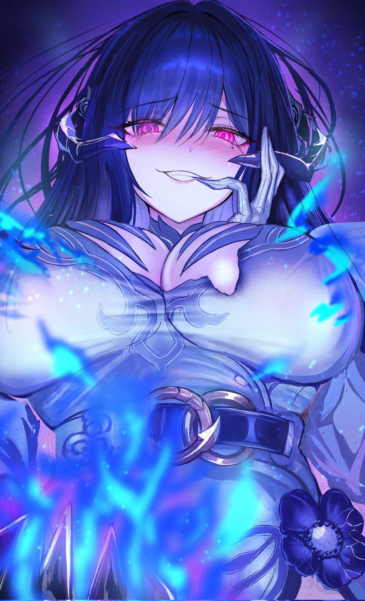 1girls, 2025, big breasts, constance (honkai: star rail), honkai (series), honkai: star rail, hoyoverse, huge breasts, looking at viewer, low-angle view, penguintake, solo, solo female, tagme, the dahlia (honkai: star rail)