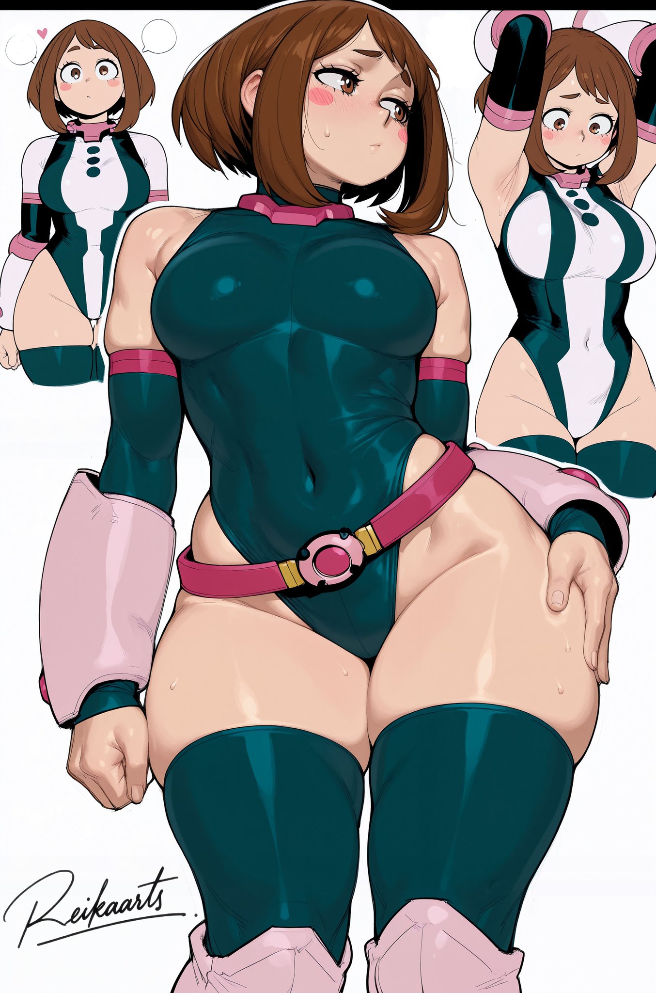ai generated, boku no hero academia, my hero academia, ochako uraraka, ochako uraraka (hero outfit), reikarts, uraraka ochako, uraraka ochako (hero outfit)