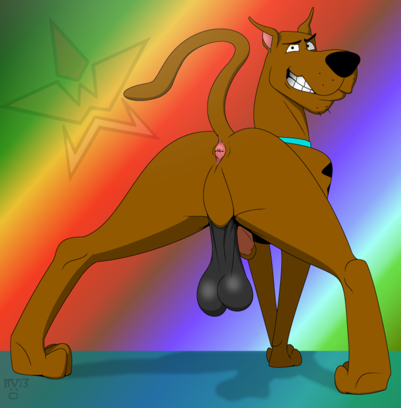 anus ass black_testicles brown_fur canine hanna-barbera male_only presenting scooby-doo scooby-doo_(character) solo