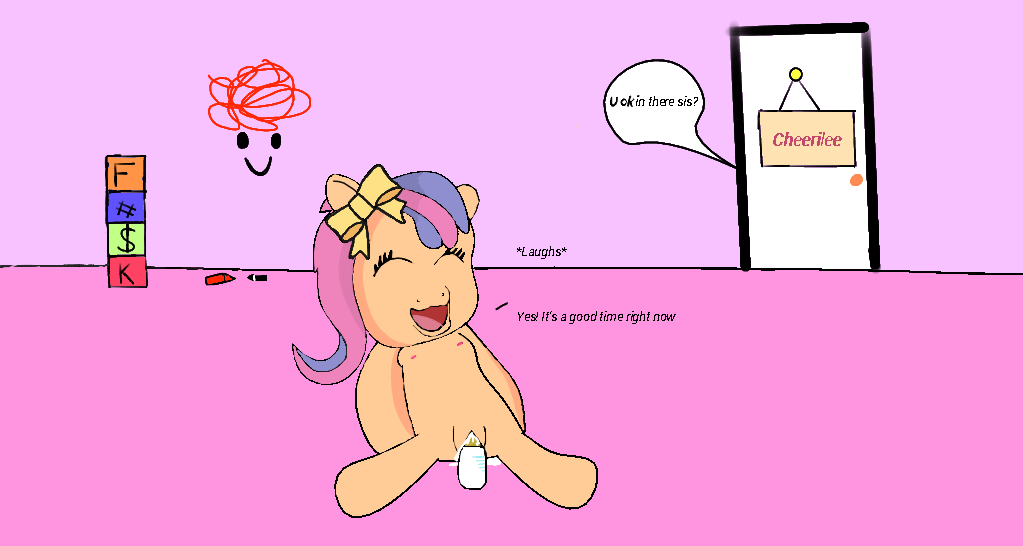 animal baby_bottle cheerilee_(mlp) crayons female furry g3.5_mlp g3.5_mlp_cuties horse my_little_pony playroom ragdoll_productions scootaloo_(g3) smooth_skin vagina