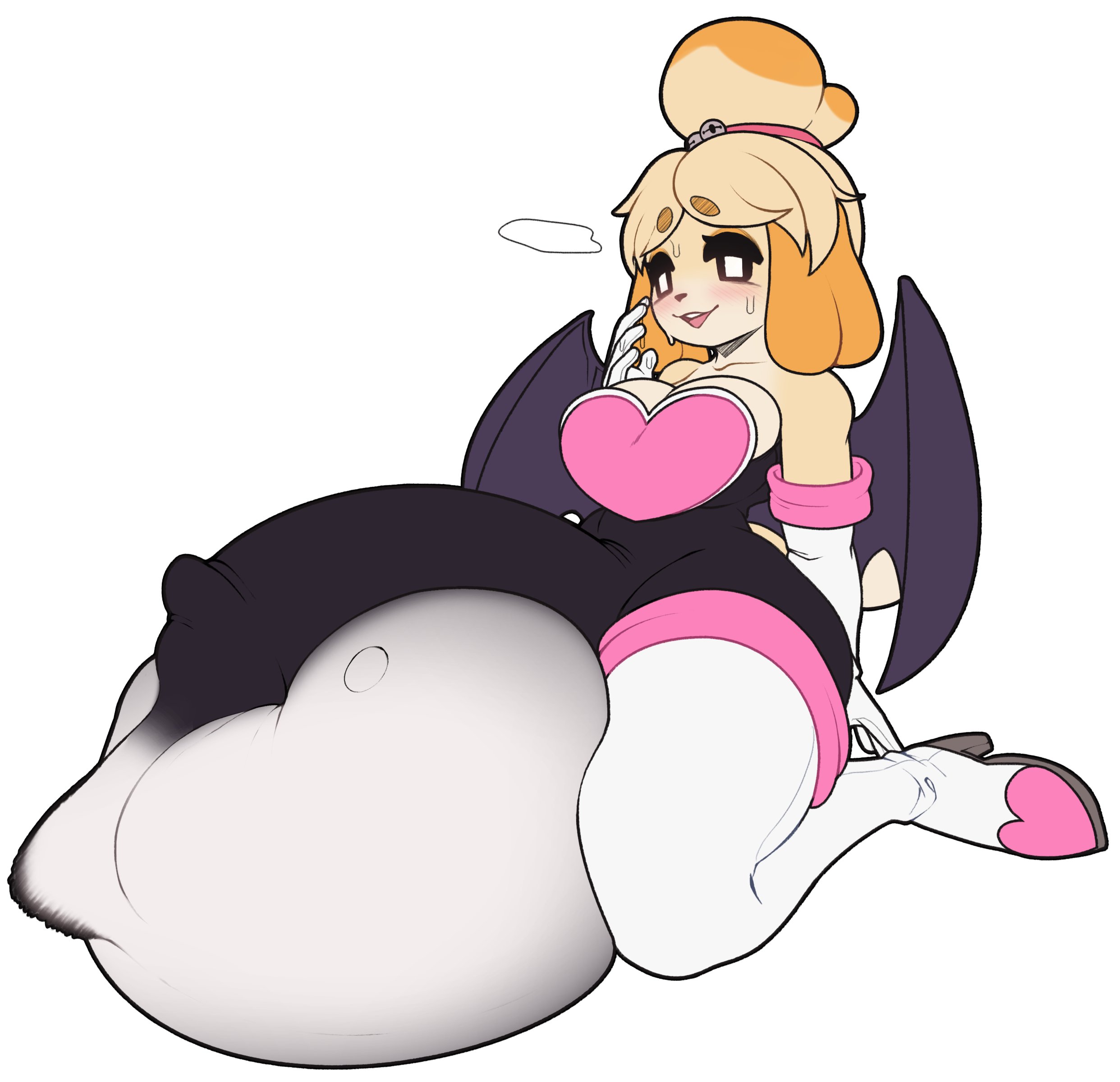 1futa, animal crossing, canine, cosplay, cosplayer, cosplaying as character, costume, cum, cum balloon, cum filled, cum filled condom, cum inside, cum on clothes, cumming, cumming in clothes, dog ears, dog futa, dog girl, ejaculation, ejaculation under clothes, excessive cum, excessive genital fluids, filling, filling condom, filling up, furry, furry futa, furry only, futa focus, futa only, futanari, horny, horny face, humongous, humongous cock, hyper, hyper balls, hyper cum, hyper cumflation, hyper penis, in heat, inflating balloon, inflation, isabelle (animal crossing), latex, latex clothing, latex suit, lots of cum, nintendo, plundered, rouge the bat, rouge the bat (cosplay), sega, shih tzu, solo, sonic (series), sonic the hedgehog (series), thick, thick thighs