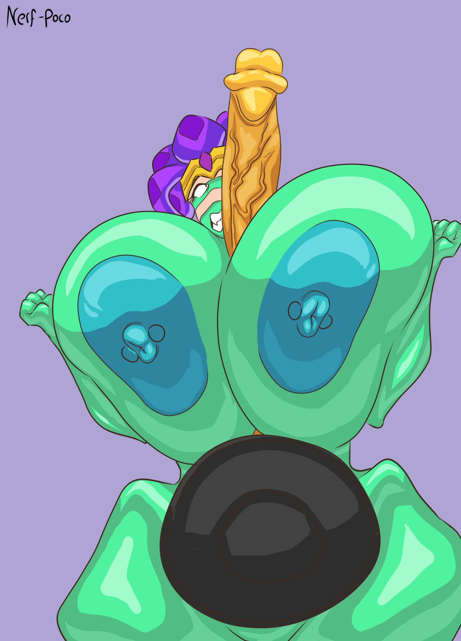 1girls, alastor616, berry (brawl stars), brawl stars, emz (brawl stars), hyper penis, massive ass, massive boobs, massive breasts, massive cock, massive penis, massive tits, medusa emz (brawl stars)