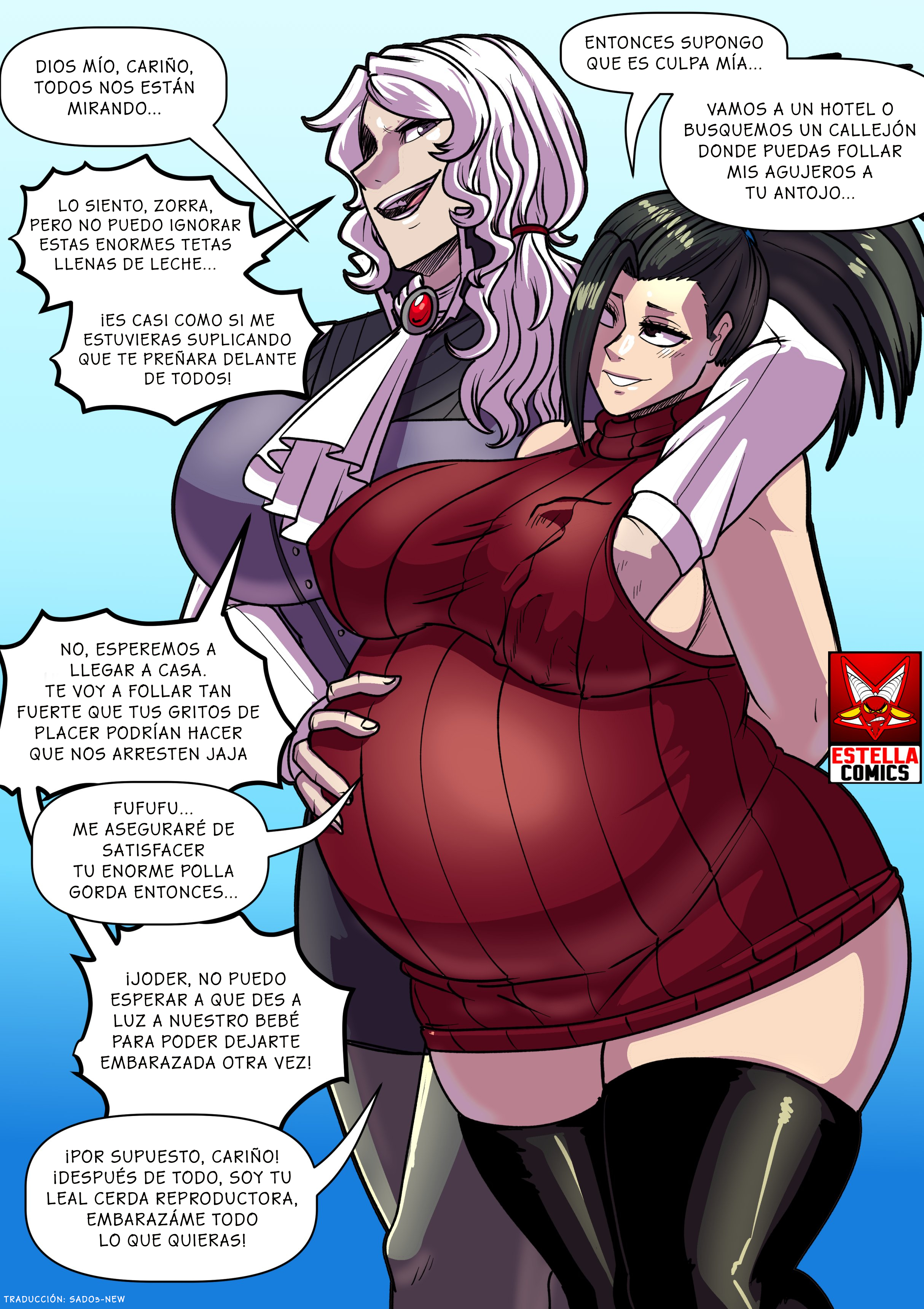 1futa, 1girls, age difference, aged up, ass, big breasts, black hair, boku no hero academia, breast grab, breasts, couple, couple (romantic), crossover, eastern and western character, estella comics, female, femsub, fucked into submission, futa on female, futa wife, futa willow schnee, futadom, futanari, huge breasts, intersex, large breasts, larger futa, light skin, light-skinned female, mannyestella, milf, momo yaoyorozu, mrestella, my hero academia, older futa, pregnant, ready to pop, rwby, second-party source, shounen jump, size difference, smaller female, spanish text, super belly, white hair, willow schnee, willowposting, yaoyorozu momo, younger female