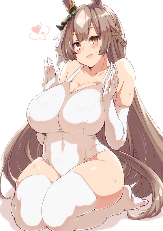 big breasts, miyabirabbit, satono diamond (umamusume), tagme, thick thighs, thighhighs, umamusume, umamusume pretty derby