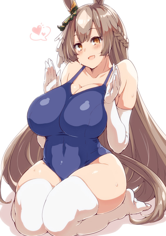 big breasts, miyabirabbit, one-piece swimsuit, satono diamond (umamusume), tagme, umamusume, umamusume pretty derby