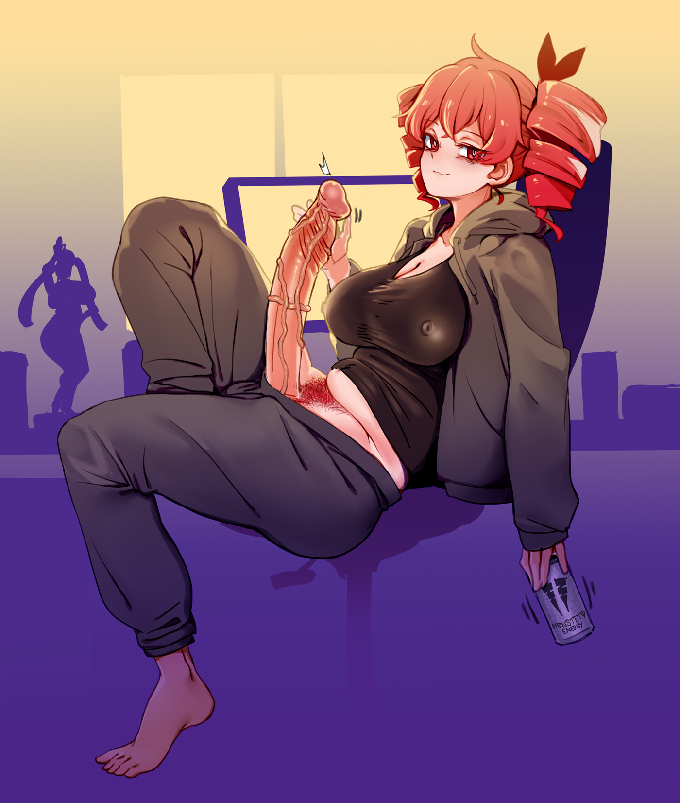 1futa, 2026, 2d, 2d (artwork), 2d artwork, ahoge, bangs, barefoot, belly, belly button, belly button visible through clothing, big breasts, big cock, big penis, breasts, cleavage, clothed, clothing, cock, collarbone, cowlick, dick, dickgirl, dickgirl only, drill hair, erect penis, erection, feet, full body, futa only, futanari, gigantic cock, gigantic penis, hair ornament, hair ribbon, handjob, hi res, highres, huge cock, intersex, intersex only, kasane teto, kasane teto (sv), large breasts, large cock, large penis, light skin, light-skinned futa, masturbation, medium hair, midriff, monster energy, monster energy drink, navel, navel visible through clothes, neet, neet girl, nipple bulge, nipples, panzermeido, parted bangs, penis, penis out, plump, pubes, pubic hair, red eyes, red hair, ribbon, secunduspublius, solo, solo futa, stomach, synthesizer v, tied hair, twintails, vein, veins, veiny, veiny penis, vocaloid, voluptuous, voluptuous futa