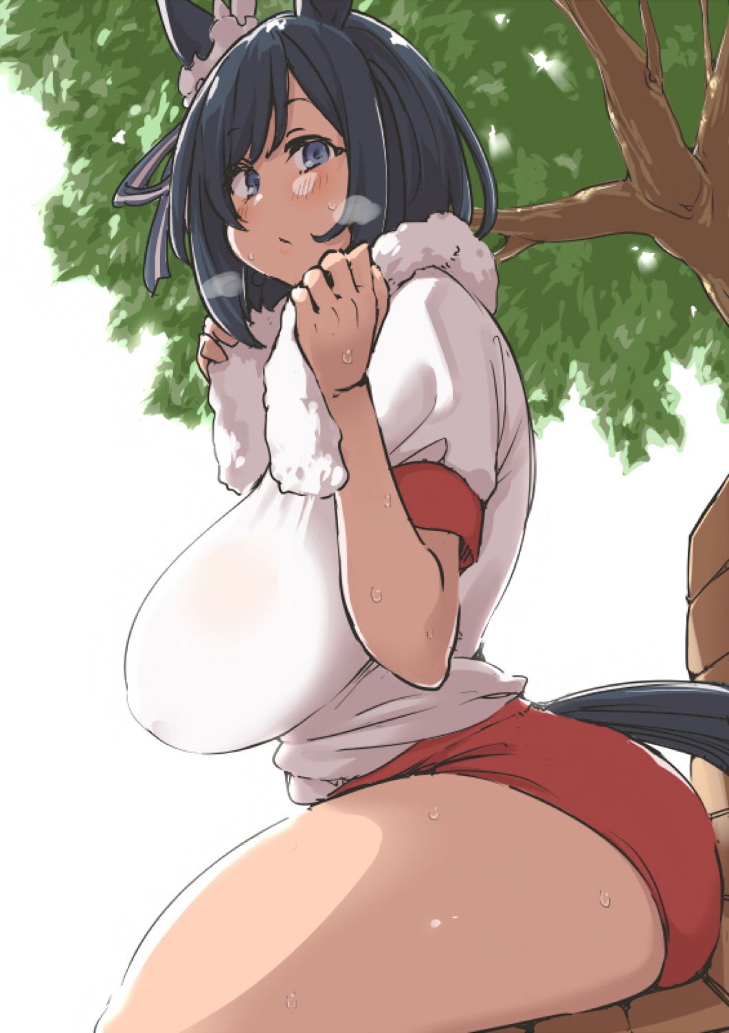 big breasts, bloomers, eishin flash (umamusume), miyabirabbit, tagme, umamusume, umamusume pretty derby